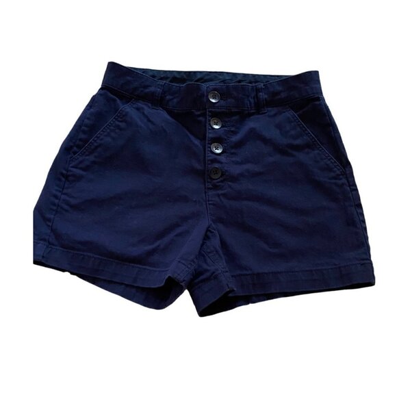 Old Navy High Rise Button Up Navy Blue Shorts Size 4 - Picture 1 of 5